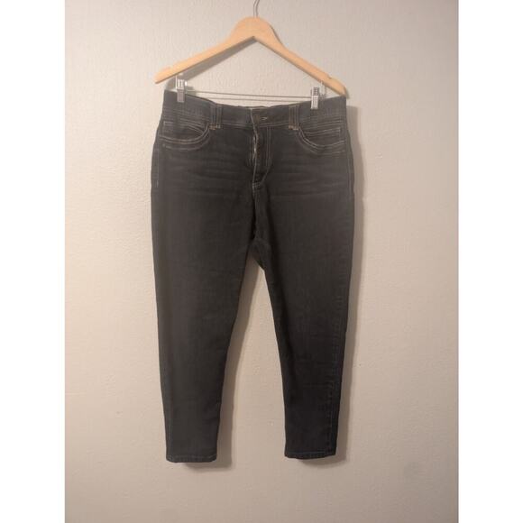 Democracy Womens Absolution Ankle Jeans Size 12 Dark Wash Skinny Whiskered‎ - Picture 1 of 9